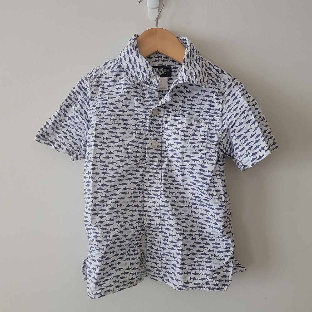 Oshkosh Fish Summer Toddler Shirt Short Sleeves 4t
